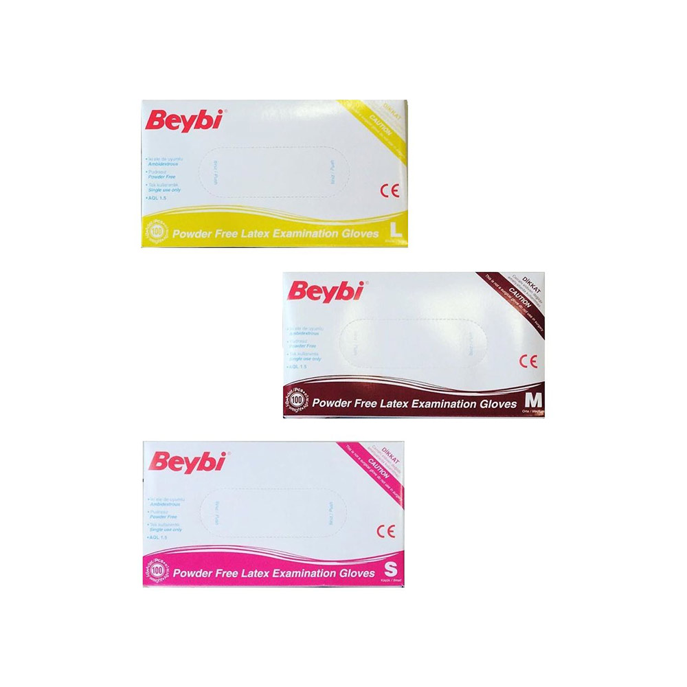 Beybi Muayene Eldiveni Latex Pudrasız Medium 100'lü